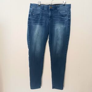 Democracy Women's "Ab"solution Medium Blue Denim Skinny Jeans 14W